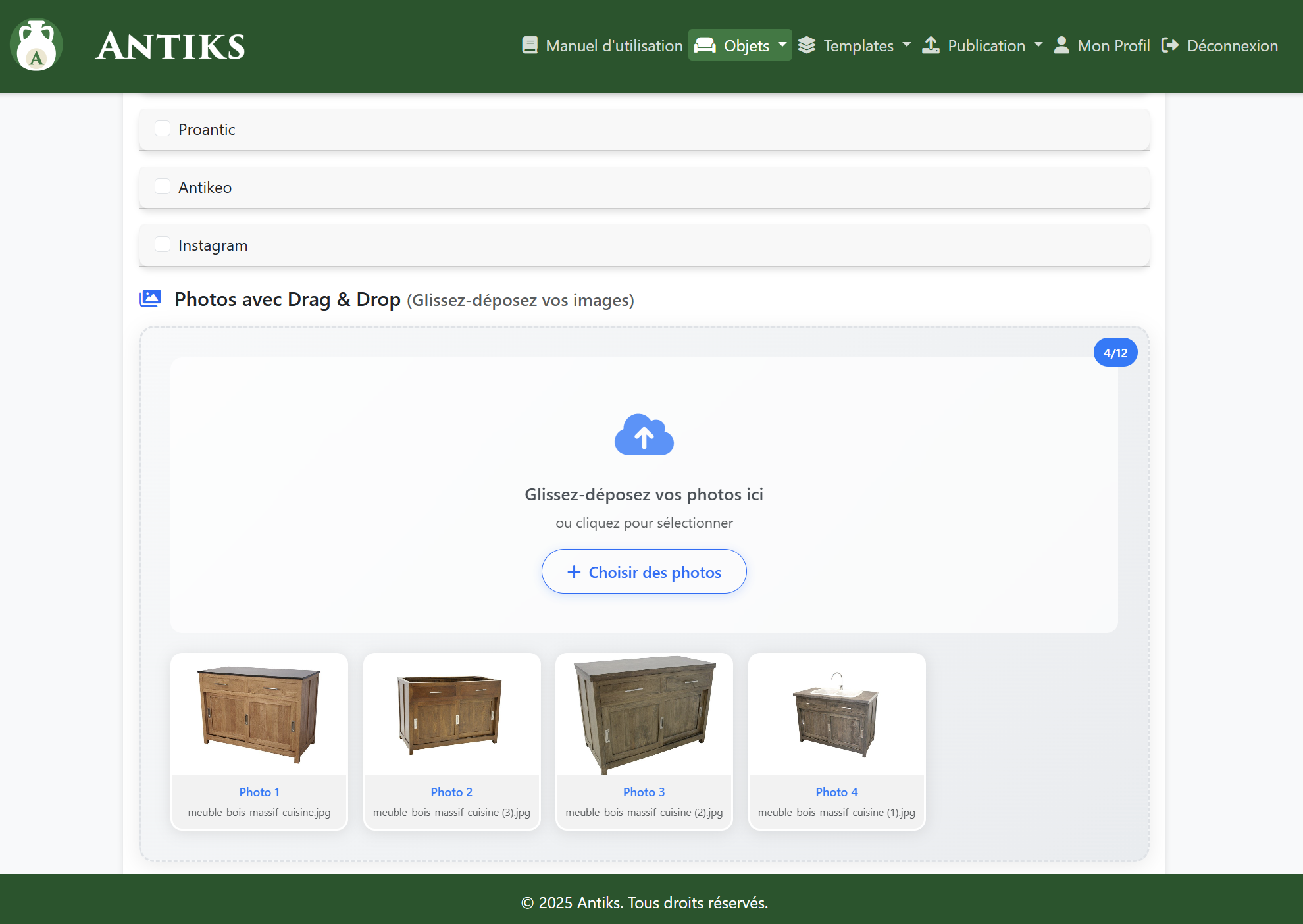 Drag & drop photos PC