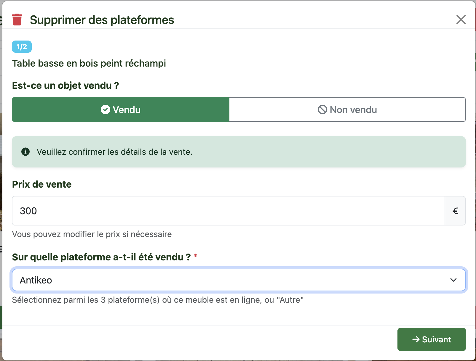 Indiquer le statut - PC